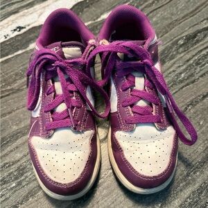 Kids Nike Dunk Purple & White Sneakers